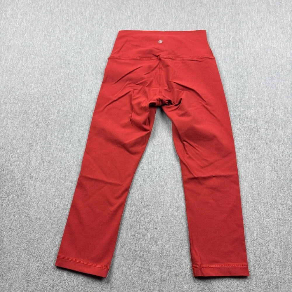 Lululemon Leggings Women 6 Orange Wunder Under Crop High Rise 21